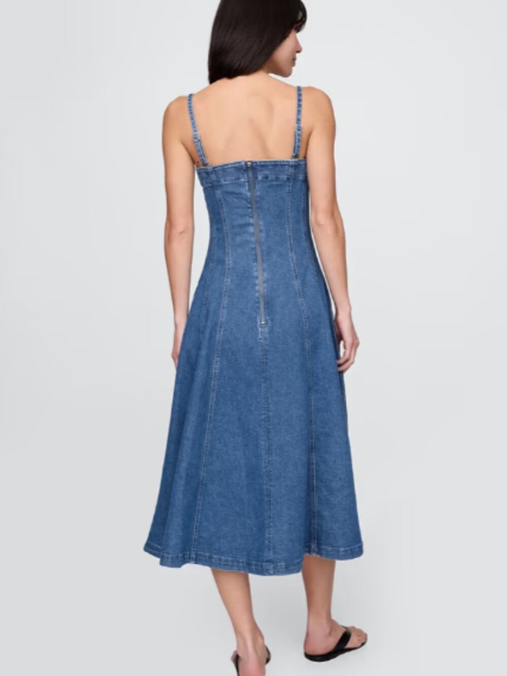 GAP Denim Midi Dress, Medium Denim, XLT, NwT - Picture 2 of 5